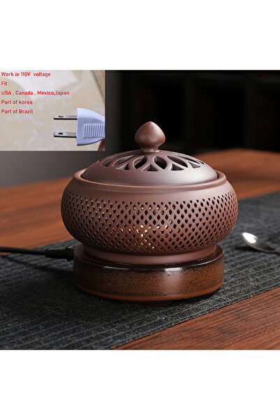 Choice مجموعة مبخرة إلكترونية مؤقتة من خشب الصندل أرجوانية اللون بمقبس كهربائ...