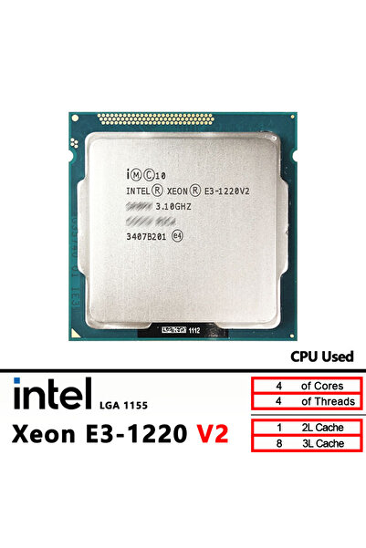 Intel Xeon E3-1220V2 Used E3 1220 v2 3.1 GHz Quad-Core CPU 8M 69W A 1155