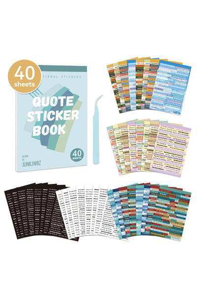 Choice 40 ورقة، 40 ورقة من ملصقات الجمل الإنجليزية المقطوعة بالقالب، دفتر قصا...