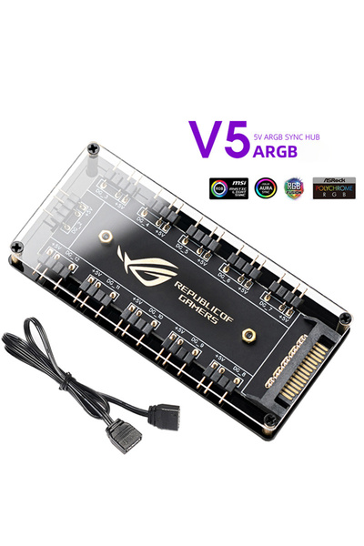 Choice كابل تمديد الطاقة SATA 5V 3 pin ARGB RGBW من ASUS AURA SYNC RGB 10 Hub Splitter SATA