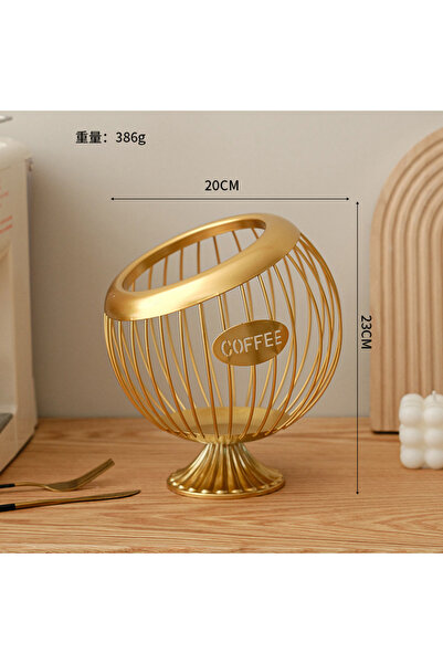 Choice7 Heightened-golden Creative Fruit Basket Iron Coffee Capsule Organizer...