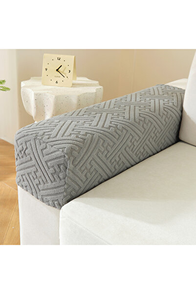 Choice Dark Grey 2pcs 72x25cm Chair Stretchy Furniture Jacquard Armrest Cover...