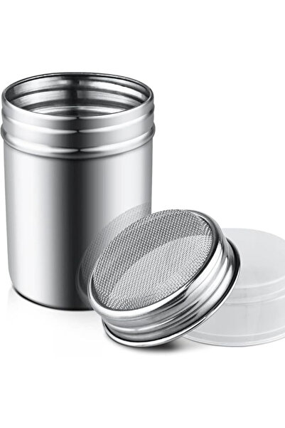 Choice 1 Set 1Pcs Stainless Steel Powder Sugar Shaker Duster with Lid Fine Mesh Shaker Powder Cans for Baki