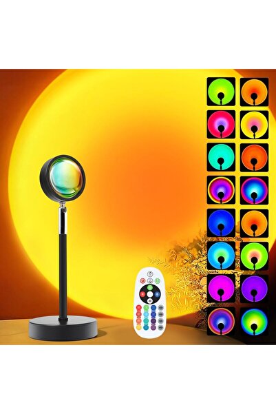 Choice جهاز عرض مصباح غروب الشمس الأسود RGB بقوة 0-5 وات، 16 لونًا متعدد الألوان متغير الإضاءة الليلية LED، اختيار التصوير الفوتوغرافي