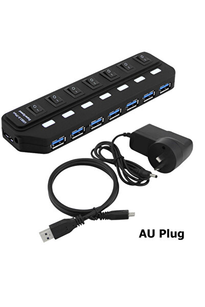 Choice مع قابس AU USB Hub 3.0 Multiprise USB High Speed Splitter 7 Port 5Gbps...
