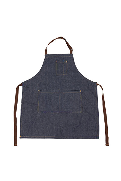 JETTING مريلة جينز زرقاء قابلة للتعديل مع رباط للرقبة وخصر وجيب أمامي مريح وق...