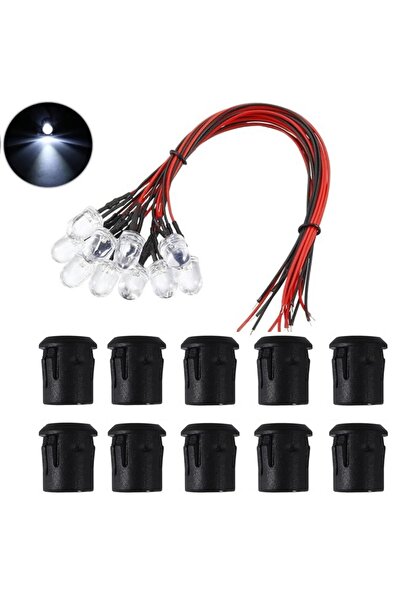 Choice 10 قطع بيضاء 10 حزمة 10MM 12V LED الثنائيات الباعثة للضوء LED سلك مسبق...