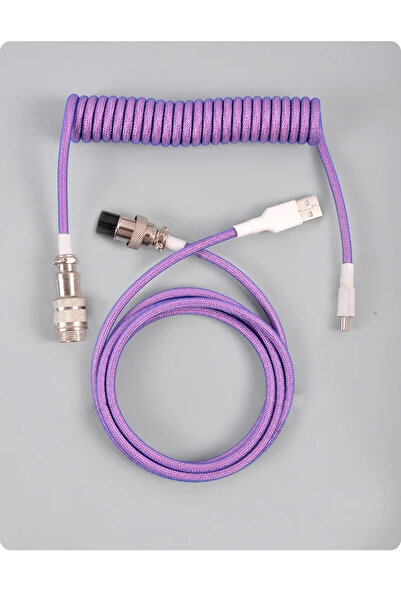 Choice منفذ USB من النوع C باللون الأرجواني، كابل Aviator Coiling لأجهزة الكم...