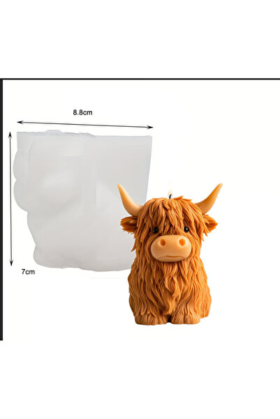 Choice 1PCS Highland Cow Shaped Silicone Candle Mold Reusable Animal Plaster ...