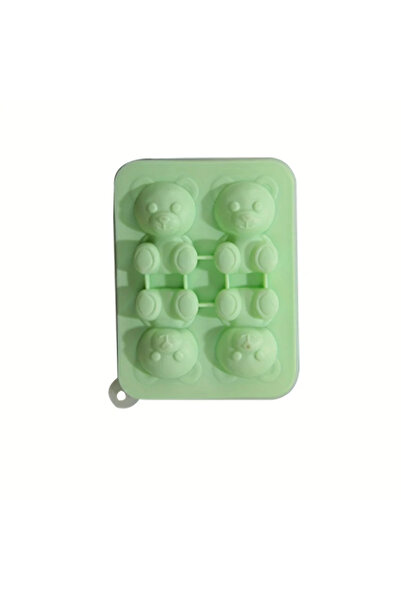 Choice صينية مكعبات ثلج على شكل دب تيدي لطيف باللون الأخضر - قالب سيليكون مرن...
