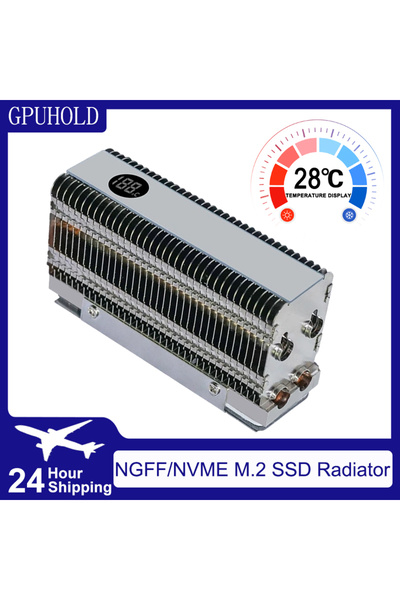 Choice M.2-Display GPUHOLD M.2 SSD Cooler with Temperature Display Double Copper Tube M.2 Solid State Drive