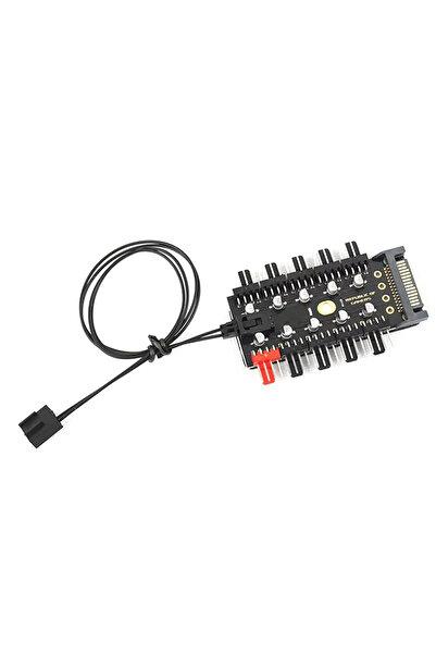 Choice 1Pc SATA TEUCER PC Cooler Fan HUB 1 to 10 12V 4 Pin PWM Splitter Exten...