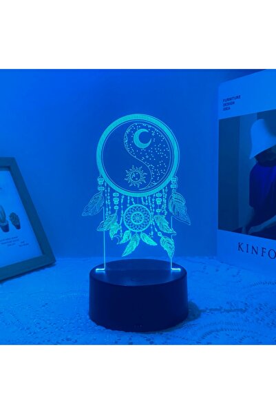 Choice 7 colors black base 1pcs3D fishing net night light, USB creative dream...