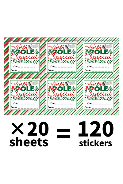 Choice ملصقات عيد الميلاد، كتابة الأسماء "لـ" و"من"، تغليف الهدايا، 120 قطعة/...