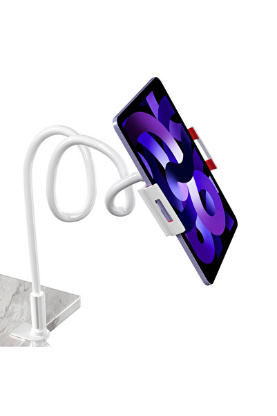 Choice1 White 360 Degrees Lazy Bed Gooseneck Cell Phone Tablet Stand Adjustab...