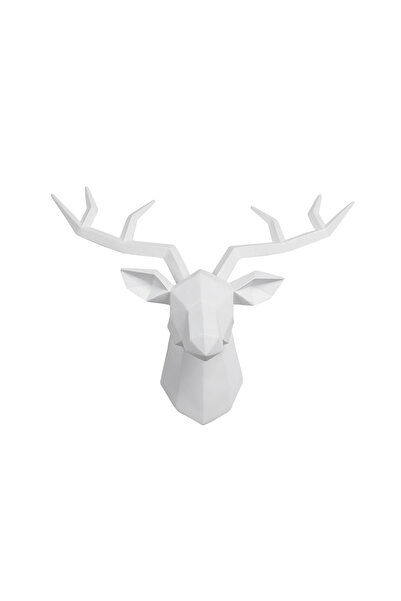 Choice تمثال رأس غزال أبيض، تمثال حيواني، تماثيل صغيرة معلقة على الحائط، فن إبداعي، تمثال صغير على شكل قرون الأيائل