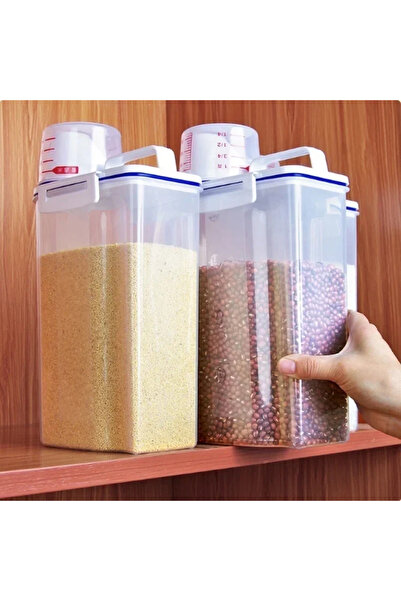 Choice صندوق تخزين حبوب المطبخ، صندوق تخزين طعام بلاستيكي شفاف من البولي بروب...