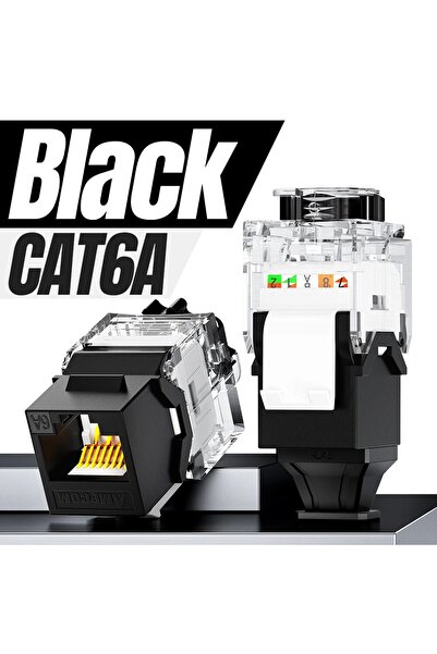 Choice CAT6A Black 1pc AMPCOM Network RJ45 Keystone Jack CAT6A CAT6 Zip-Tie F...