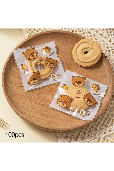 Choice 10.5x8x1cm bear 100pcs 100pcs Cartoon Cookie Packaging Bag Cookie Snow...
