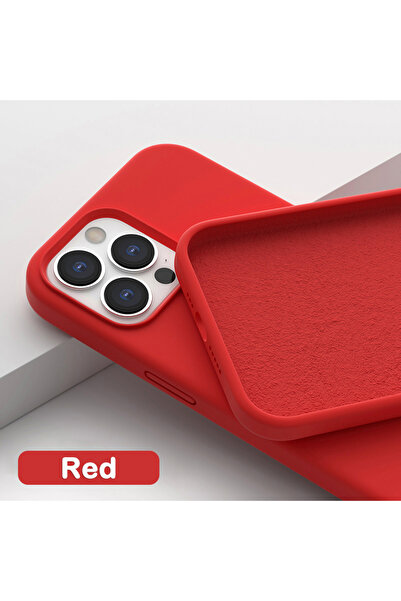 Choice جراب سيليكون سائل أصلي أحمر لهاتف iPhone 13، مناسب لهاتف iPhone 11 13 12 14 Pro Max Mini، 7 8