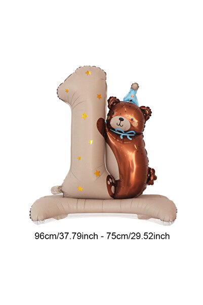Choice مجموعة واحدة من بالونات رقائق الألومنيوم الرقمية على شكل دب صغير جميل ...