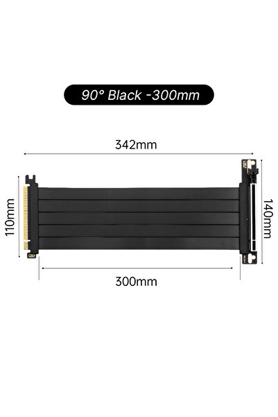 Choice PCI-E 4.0 90degree-30CM PCIE 4.0 X16 Riser Cable 90°/180° Graphics Car...