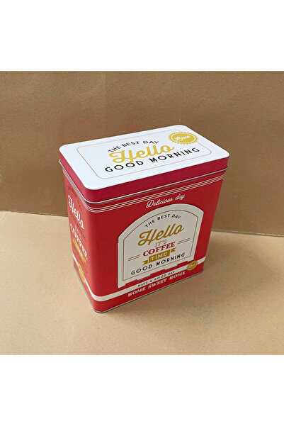 Choice Red Vintage American Style Metal Coffee Tin Can Dispenser Storage Box for Tea Bag Rectangular Deskto