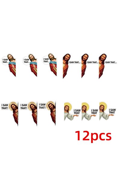 Choice 12 قطعة من ملصقات يسوع التي رأيتها، 3 قطع، ملصقات يسوع المضحكة، نافذة ...