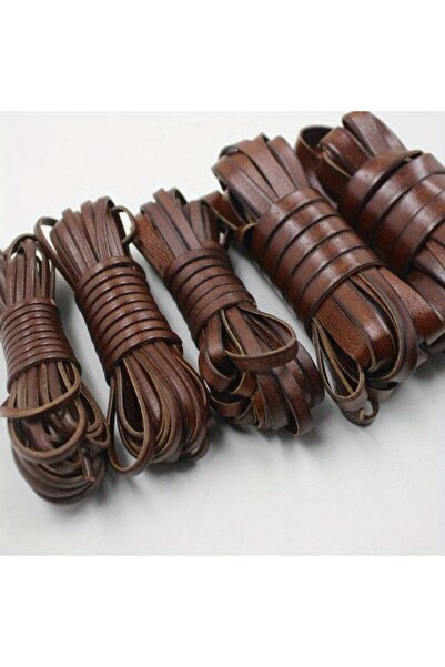 Choice4 حبل جلدي عتيق من جلد البقر، 10 مم، 5 أمتار، شريط مسطح، حبل، مناسب للأ...