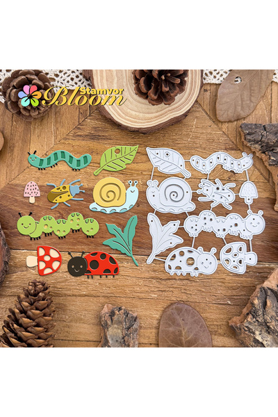 Choice Original Lovely Inscets Grass Animals Ladybug Snail Mushrooms Leaves M...