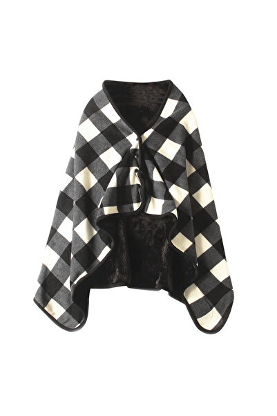 Choice بطانية سوداء قابلة للارتداء، شال، بطانية من الفلانيل، بطانية مكتب مريح...