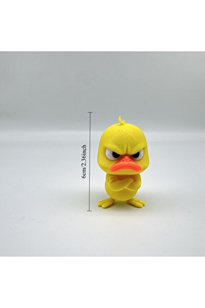 Choice تمثال بطة صفراء صغيرة غاضبة مطبوع ثلاثي الأبعاد، بلاستيك متين، مكتب سط...