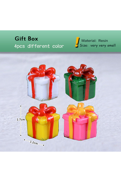 Choice صندوق هدايا مكون من 4 قطع لعيد الميلاد، تمثال صغير لرجل ثلجي، شخصيات ك...