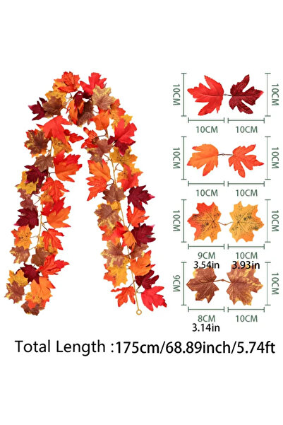 Choice 1 قطعة 4 قطعة من زينة أكاليل الخريف مع أوراق القيقب والفواكه، كرمة معل...