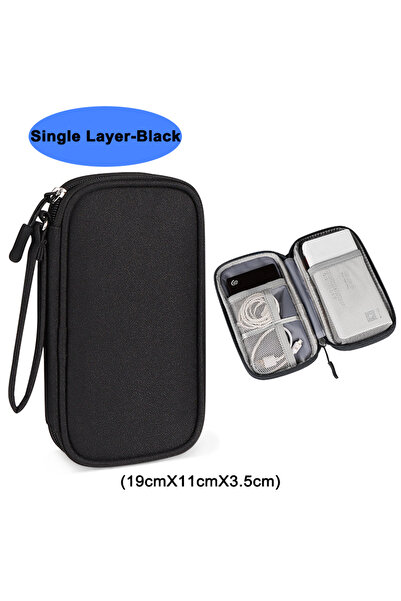 Choice Single Layer-Black Portable Electronic Accessories Storage Bag Travel Handbag Accessories Protect Ba