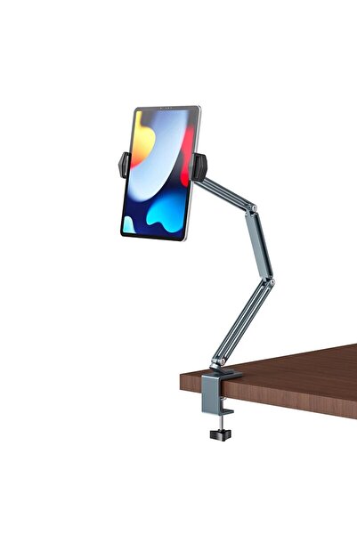 Choice GRAY Aluminum Alloy Tablet Stand Desk Holder Portable Monitor Holder,Foldable Tablet Mount Arm for I