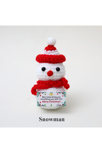 Choice دمية سانتا كلوز على شكل رجل ثلج لطيف، كروشيه، طاقة إيجابية، ديكور طاول...