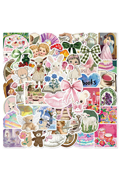 Choice ملصقات وردية لطيفة متعددة الألوان، 50 قطعة، ملصقات وردية عتيقة، ملصقات...