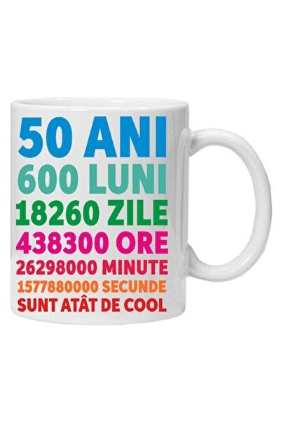 CRD PRINT Personalized mug "50 years 600 months..." 330 ml, white