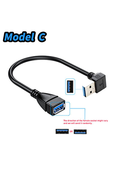 Choice كابل محول طراز C كابل تمديد USB 3.0 قصير USB 3.0 ذكر إلى أنثى كابل تمد...