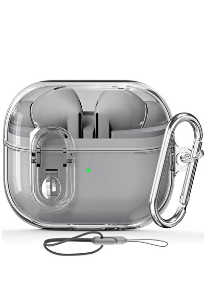 Choice جراب واقٍ شفاف رمادي اللون لسماعات Galaxy Buds 3 /3Pro مع قفل أمان وغط...