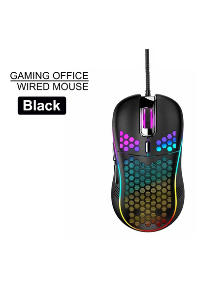 Choice ماوس ألعاب سلكي أسود بمنفذ USB، ماوس ميكانيكي بإضاءة USB بدقة 7200 نقطة في البوصة، بصري قابل للتعديل