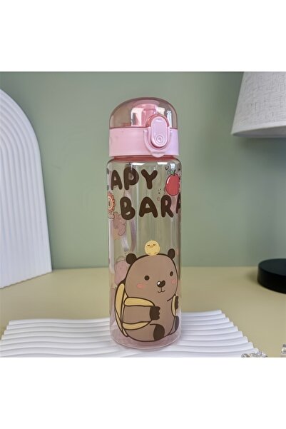 Choice 780ml pink 780ml Capybara transparent Cup Cute Cartoon Water Bottle wi...