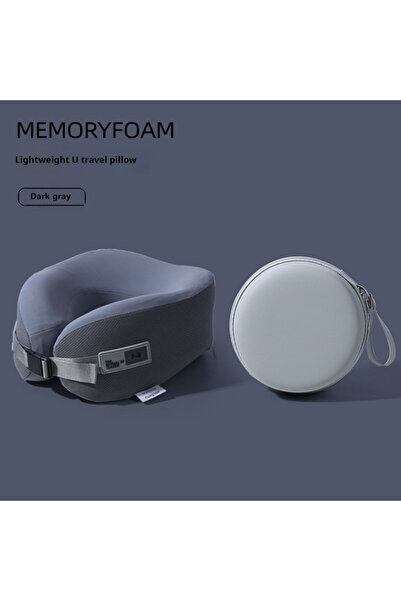 Choice وسادة رقبة للسفر رمادية داكنة مقاس 24 × 20 × 10 سم، وسادة إسفنجية للطا...