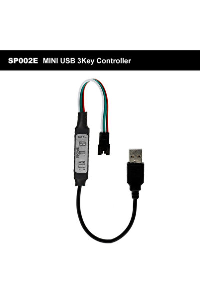 Choice SP002E-USB DC5-24V SP002E Mini 3 Keys RGBIC Led Controller لـ WS2811 W...
