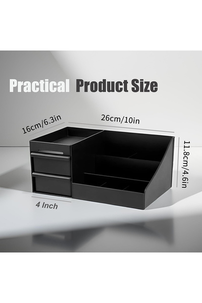 Choice منظم كولونيا أسود للرجال، حامل عطر، منظم سطح حمام مع أدراج كولونيا H