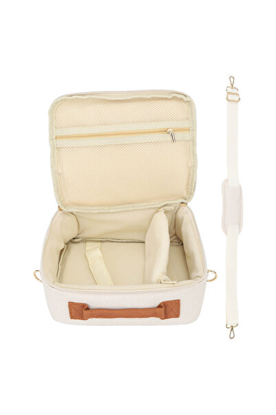 Choice حقيبة حمل الكاميرا باللون البيج مع مقبض مبطن سميك وحزام قابل للتعديل و...