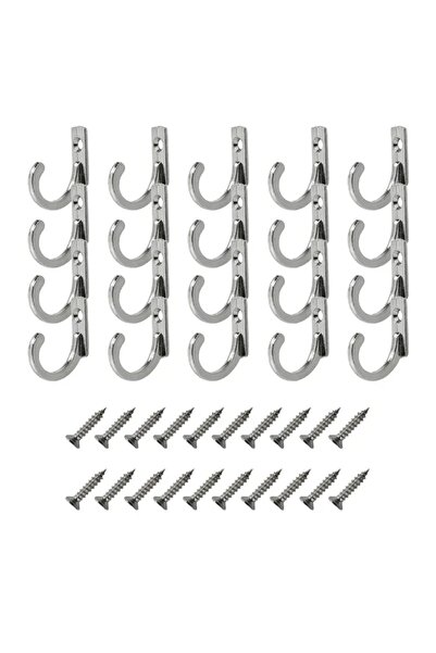 Choice 20 قطعة - فضية 20/10 قطع خطاف صغير مع مسامير خطافات حائط باب من سبائك ...