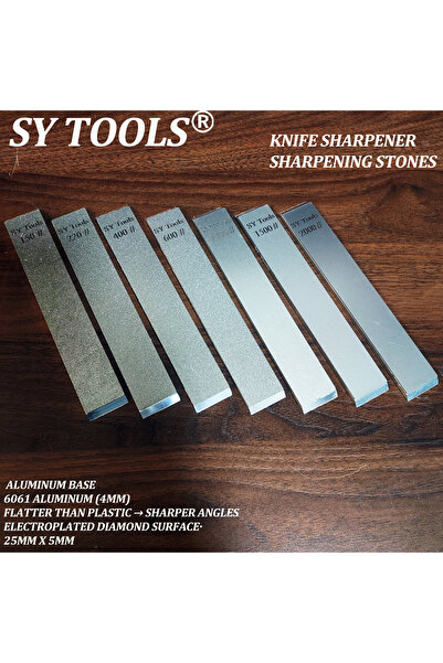 Choice9 حجر شحذ الماس 7 قطع مقاس 158 × 25 مم مع قاعدة من الألومنيوم 6061 (4 م...
