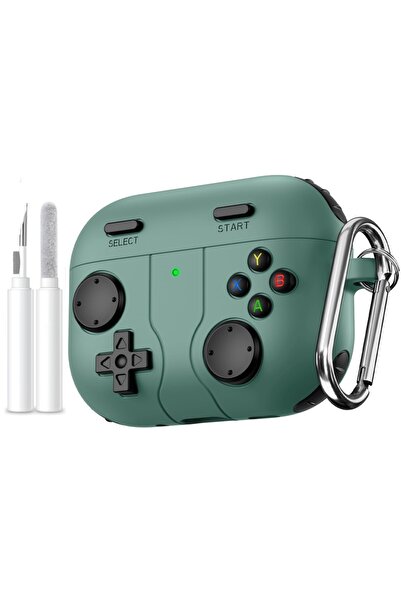 Choice حافظة لجهاز AirPods Pro 3 باللون الأخضر مع قلم من السيليكون الناعم لجه...